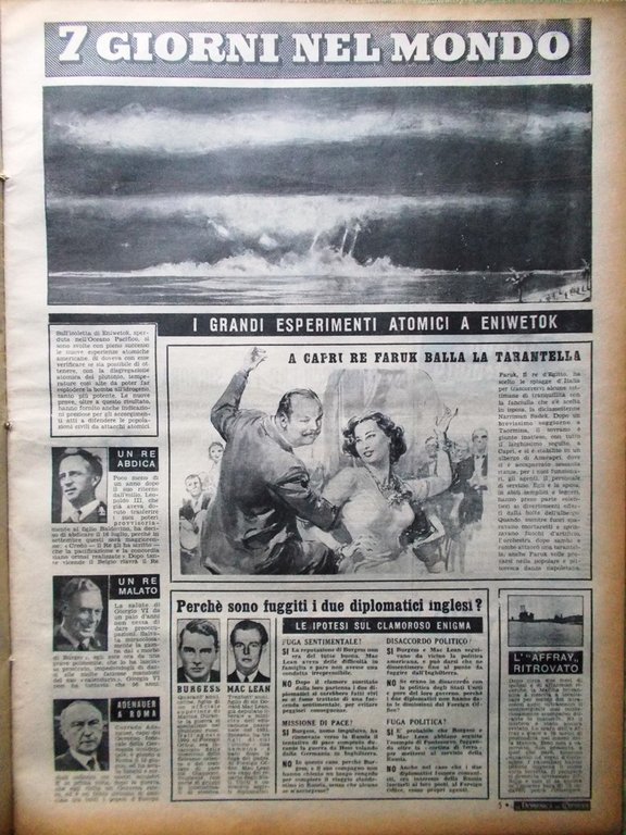 La Domenica del Corriere 24 Giugno 1951 Girardengo Carabinieri Eniwetok …