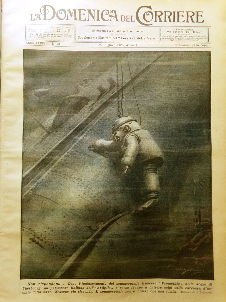 La Domenica del Corriere 24 Luglio 1932 Chaplin Lord Byron …