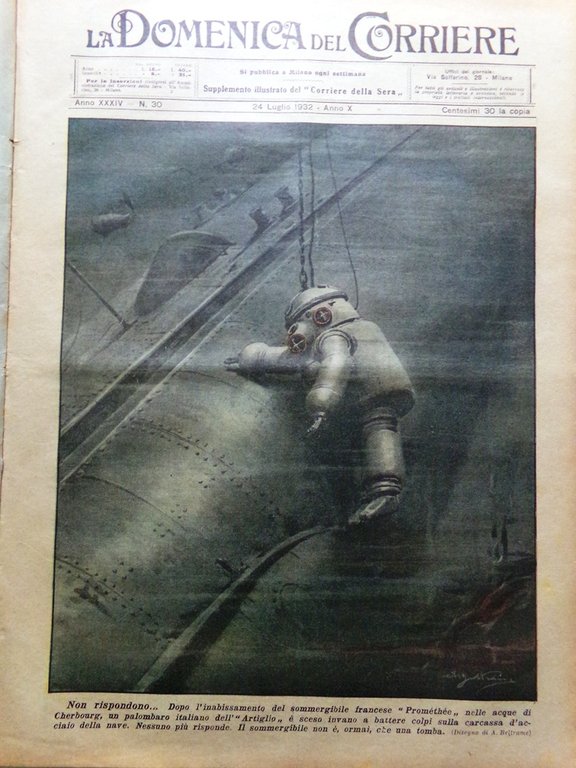 La Domenica del Corriere 24 Luglio 1932 Chaplin Lord Byron …