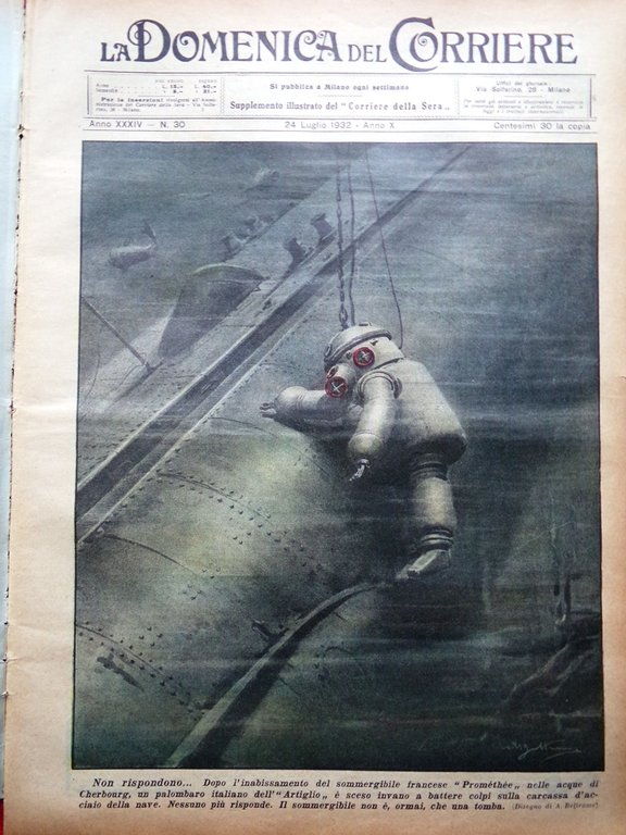 La Domenica del Corriere 24 Luglio 1932 Chaplin Lord Byron …