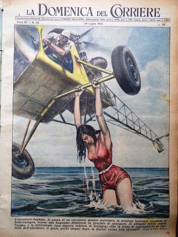 La Domenica del Corriere 24 Luglio 1955 Sindone Loren Cervino … | Immagine Gallery 1