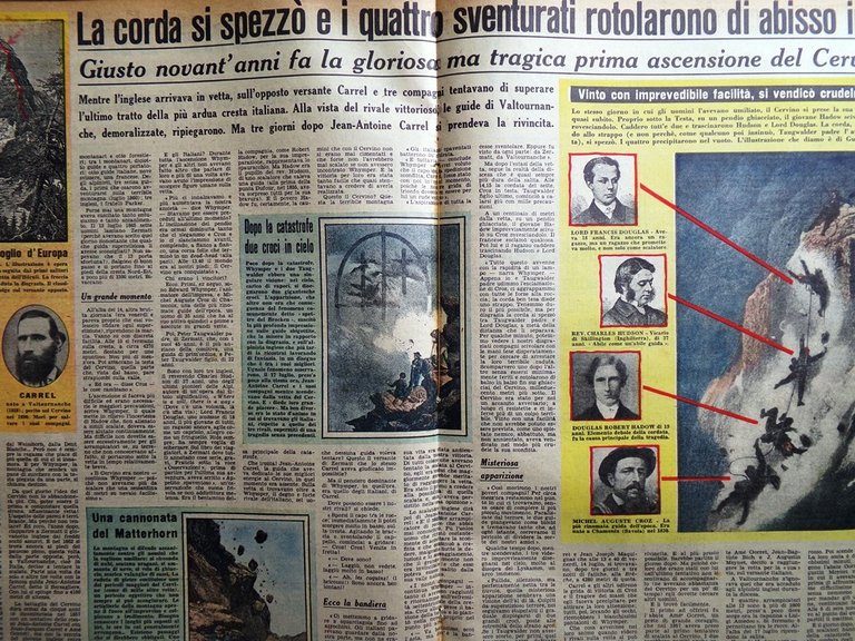 La Domenica del Corriere 24 Luglio 1955 Sindone Loren Cervino …