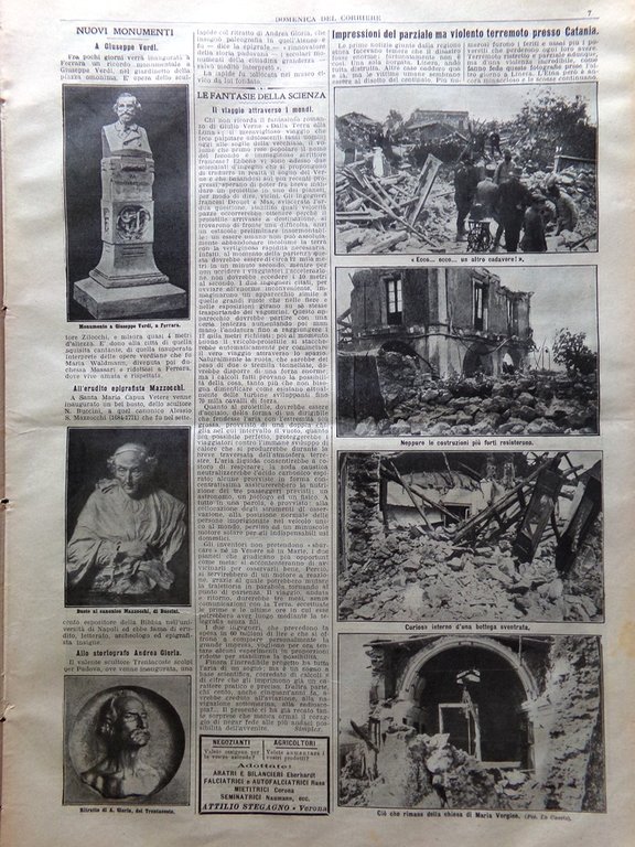 La Domenica del Corriere 24 Maggio 1914 Terremoto Catania Molfetta …