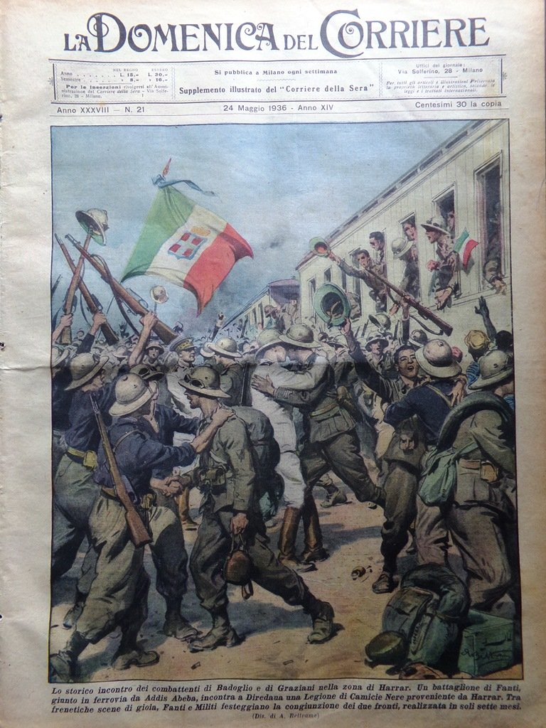 La Domenica del Corriere 24 Maggio 1936 Alfredo Binda Harrar …
