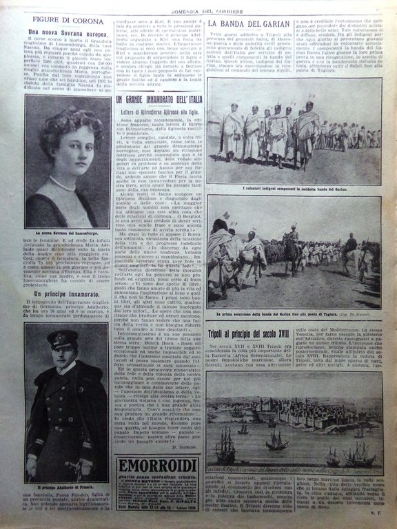 La Domenica del Corriere 24 Marzo 1912 Attentato Sovrani Posta …