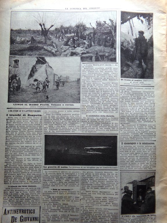 La Domenica del Corriere 24 Marzo 1918 WW1 Ancillotto Botrel …