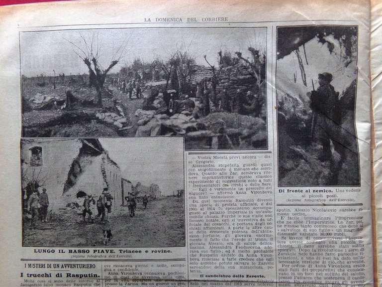 La Domenica del Corriere 24 Marzo 1918 WW1 Ancillotto Botrel …