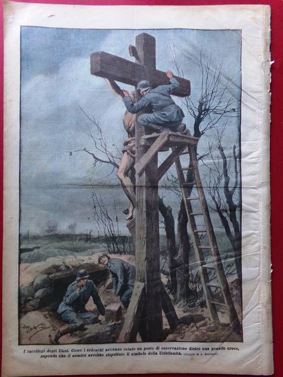 La Domenica del Corriere 24 Marzo 1918 WW1 Ancillotto Botrel …