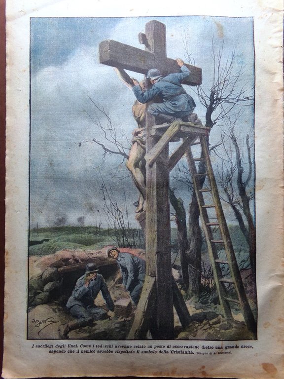 La Domenica del Corriere 24 Marzo 1918 WW1 Ancillotto Botrel …