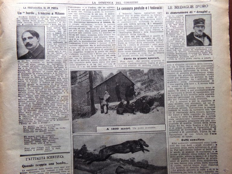 La Domenica del Corriere 24 Marzo 1918 WW1 Ancillotto Botrel …