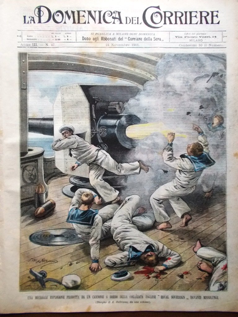 La Domenica del Corriere 24 Novembre 1901 Miniere Don Perosi …