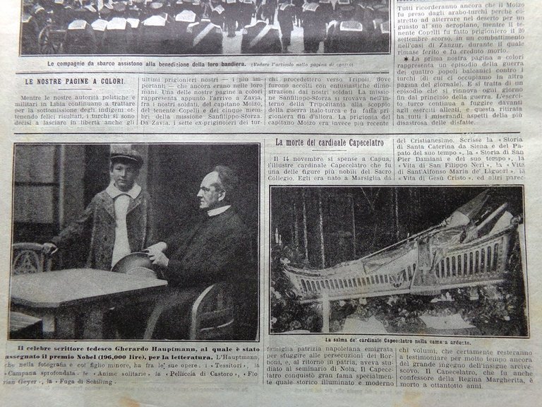 La Domenica del Corriere 24 Novembre 1912 Hauptmann Nobel Capecelatro … | Immagine Gallery 5