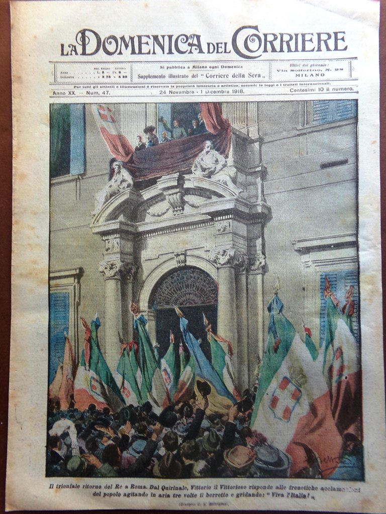 La Domenica del Corriere 24 Novembre 1918 WW1 Fiume Trento …