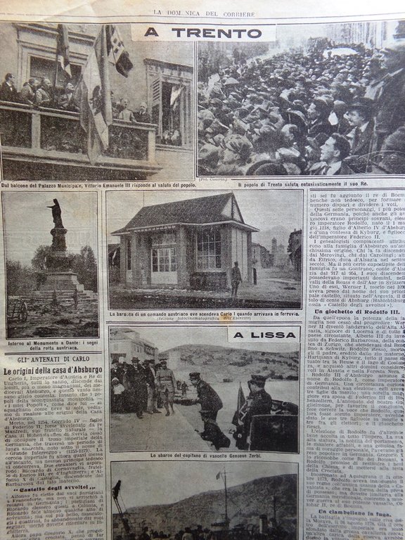 La Domenica del Corriere 24 Novembre 1918 WW1 Fiume Trento …
