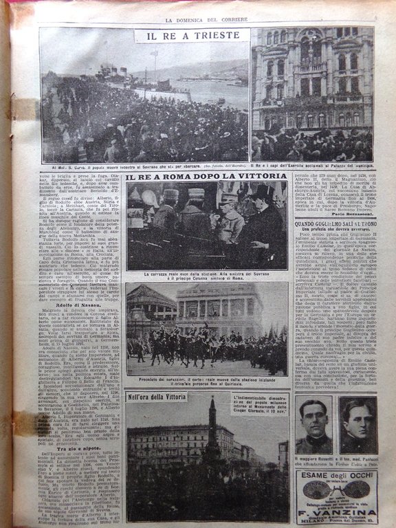 La Domenica del Corriere 24 Novembre 1918 WW1 Fiume Trento …