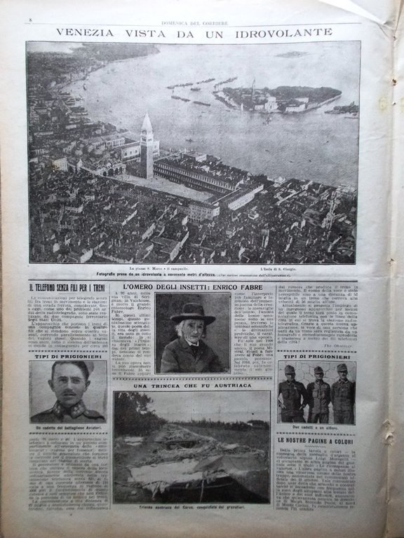 La Domenica del Corriere 24 Ottobre 1915 WW1 Fabre Rovine …