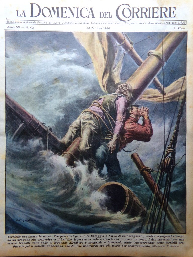 La Domenica del Corriere 24 Ottobre 1948 Morte Ermete Zacconi …