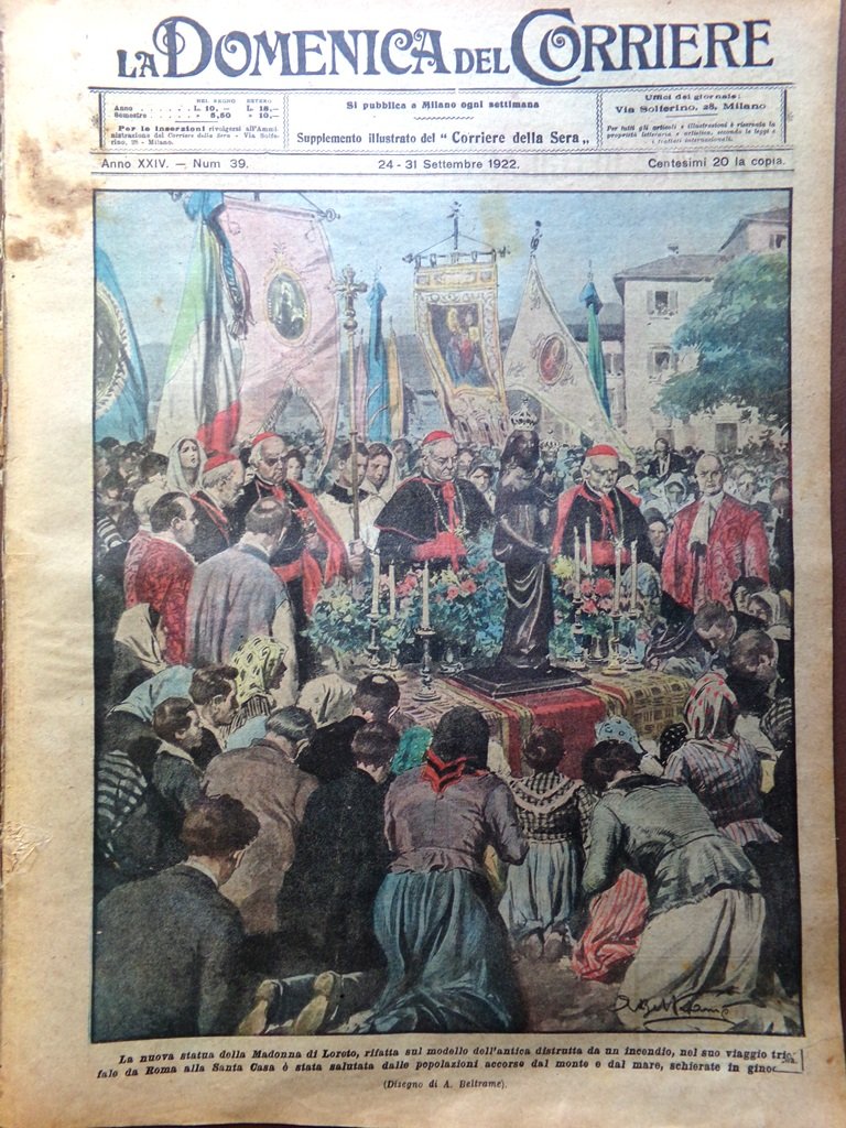 La Domenica del Corriere 24 Settembre 1922 Madonna Loreto Gersfeld …