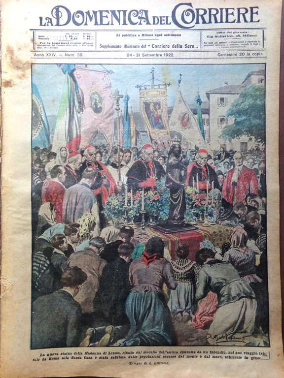 La Domenica del Corriere 24 Settembre 1922 Madonna Loreto Gersfeld … | Immagine Gallery 1