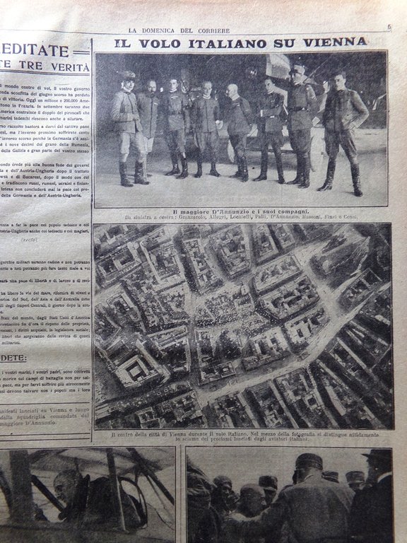La Domenica del Corriere 25 Agosto 1918 WW1 Lusitania d'Annunzio …
