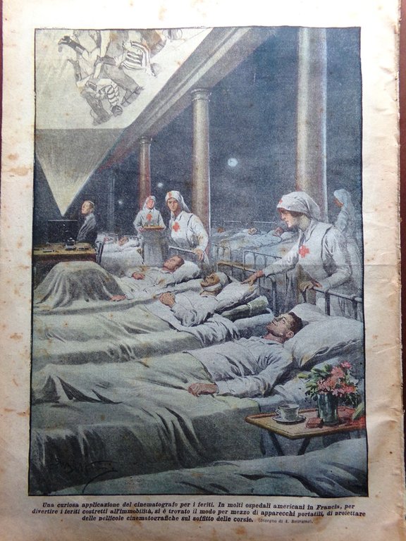 La Domenica del Corriere 25 Agosto 1918 WW1 Lusitania d'Annunzio …