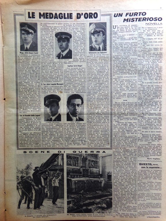 La Domenica del Corriere 25 Aprile 1943 WW2 Cavallo Zacconi …