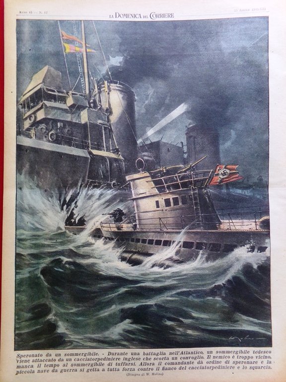 La Domenica del Corriere 25 Aprile 1943 WW2 Cavallo Zacconi …