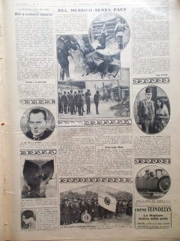 La Domenica del Corriere 25 Dicembre 1927 Valentino Alechin Forlì …