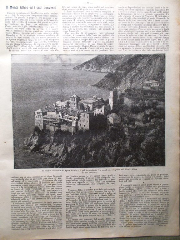 La Domenica del Corriere 25 Febbraio 1900 Conventi Monte Athos …