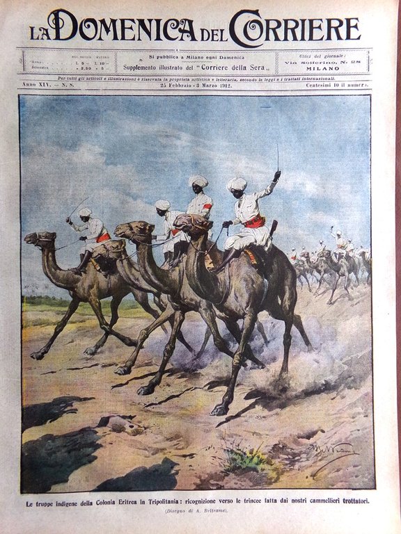 La Domenica del Corriere 25 Febbraio 1912 Barberis Caneva Massaua …