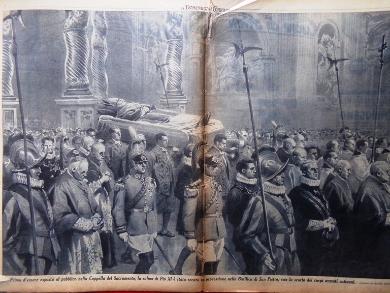 La Domenica del Corriere 25 Febbraio 1939 Funerali Pio XI …