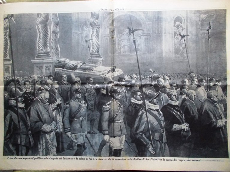 La Domenica del Corriere 25 Febbraio 1939 Funerali Pio XI …