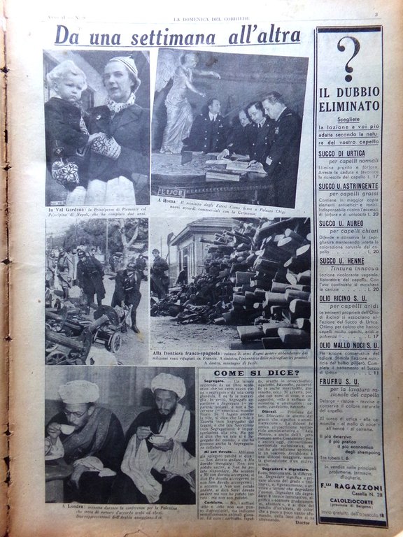 La Domenica del Corriere 25 Febbraio 1939 Funerali Pio XI …