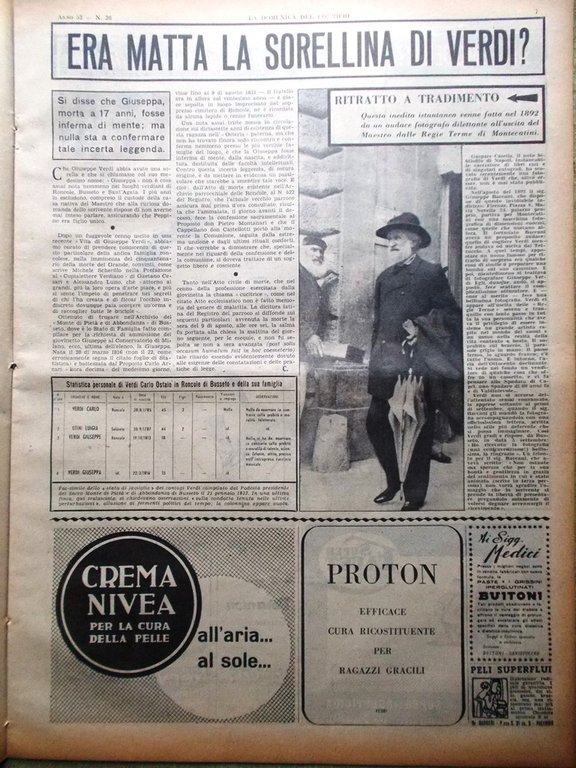 La Domenica del Corriere 25 Giugno 1950 Pool Verdi Labine …