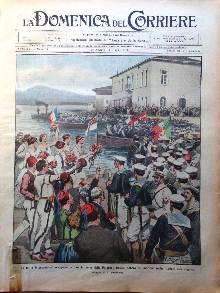 La Domenica del Corriere 25 Maggio 1913 Scutari Guerra Balcani …