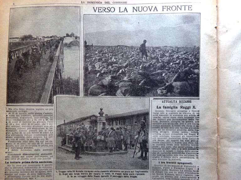 La Domenica del Corriere 25 Novembre 1917 WW1 Sul Piave …