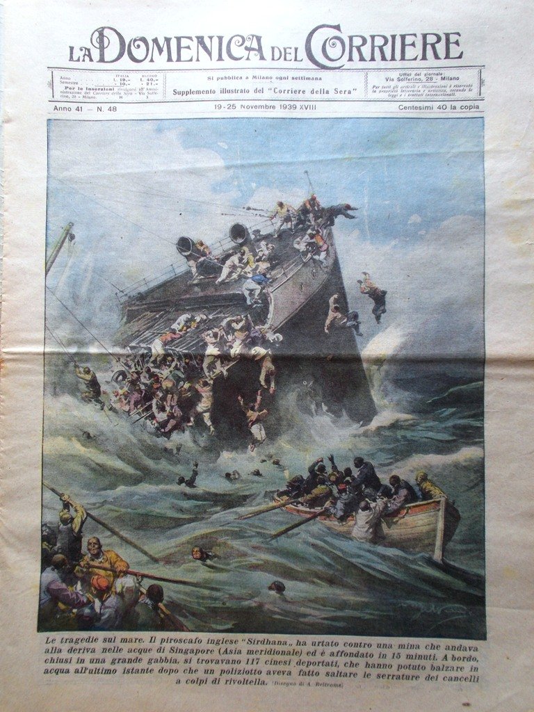 La Domenica del Corriere 25 Novembre 1939 WW2 New York …