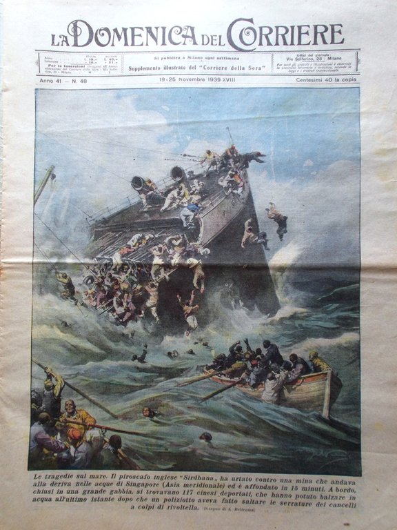 La Domenica del Corriere 25 Novembre 1939 WW2 New York … | Immagine Gallery 1