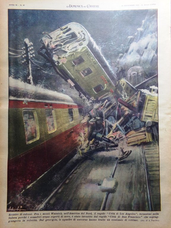 La Domenica del Corriere 25 Novembre 1951 Alluvioni Po Val …