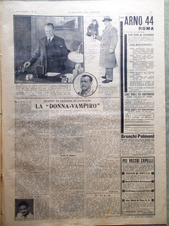 La Domenica del Corriere 25 Ottobre 1931 Centenario di Superga …