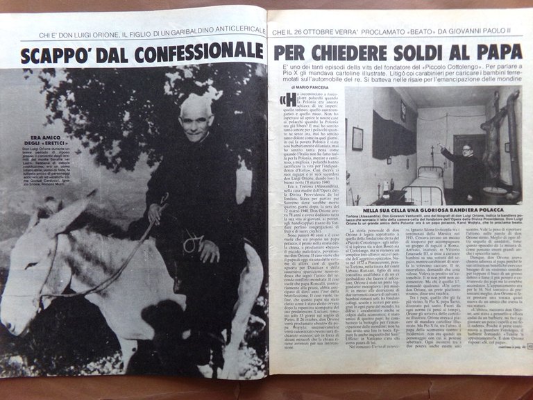 La Domenica del Corriere 25 Ottobre 1980 Don Orione Tobagi …