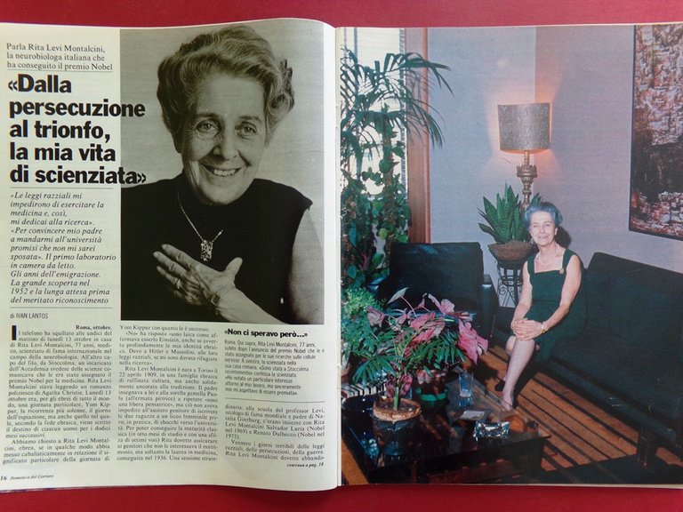 La Domenica del Corriere 25 Ottobre 1986 Nobel Montalcini Belard …