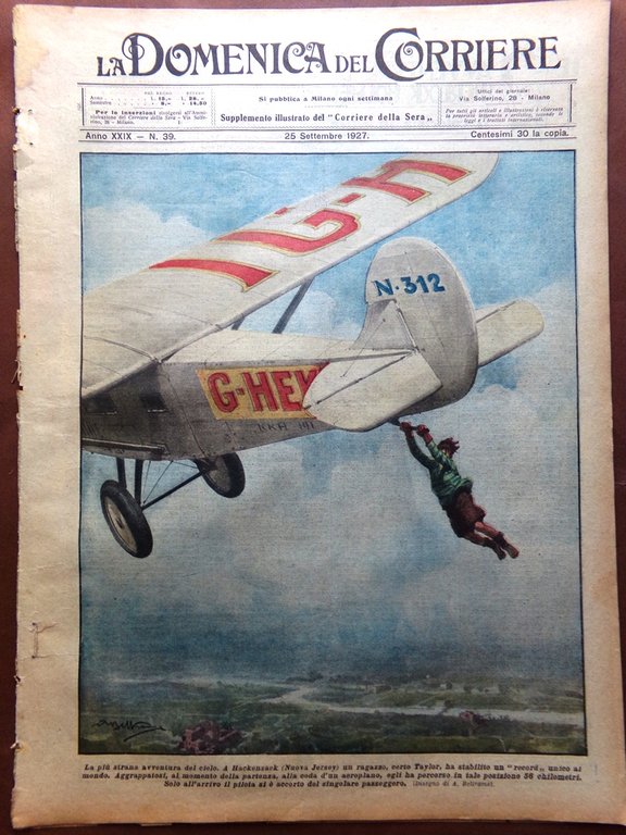 La Domenica del Corriere 25 Settembre 1927 Ugo Foscolo D'Annunzio …