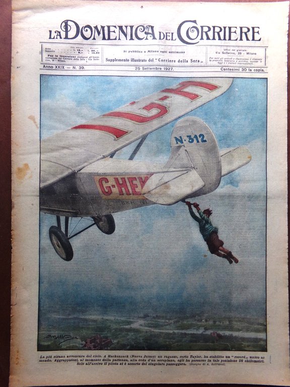 La Domenica del Corriere 25 Settembre 1927 Ugo Foscolo D'Annunzio …