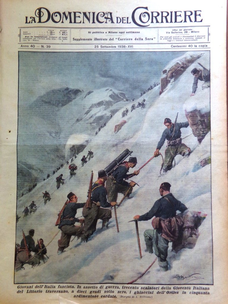 La Domenica del Corriere 25 Settembre 1938 Duce Hitler Chamberlain … | Immagine principale