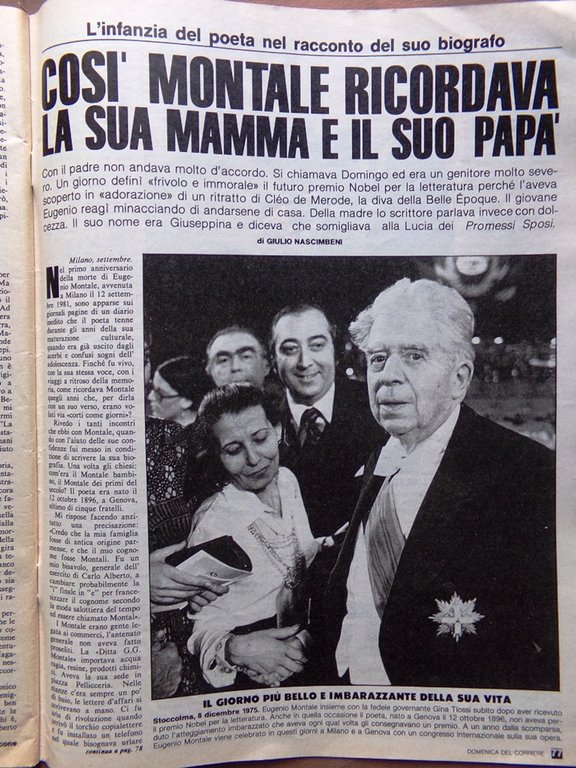 La Domenica del Corriere 25 Settembre 1982 Grace Kelly Cova …