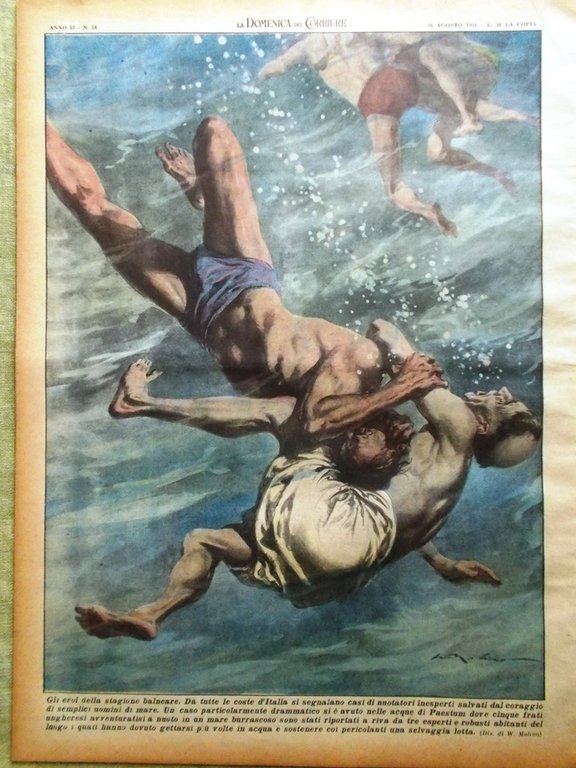 La Domenica del Corriere 26 Agosto 1951 Jouvet Chevallier Notaio …