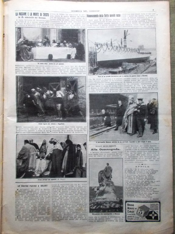 La Domenica del Corriere 26 Aprile 1914 Oberammergau Radio Futurismo …