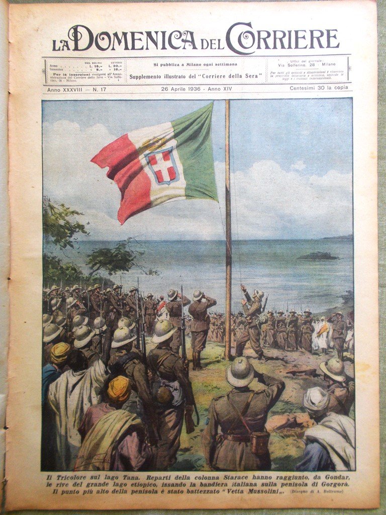 La Domenica del Corriere 26 Aprile 1936 Centenario Cirio Negus …