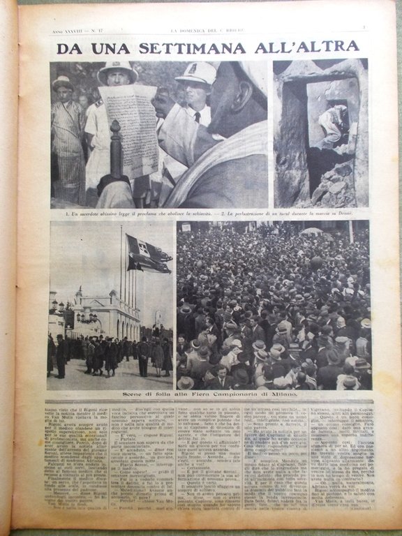 La Domenica del Corriere 26 Aprile 1936 Centenario Cirio Negus …